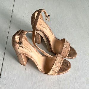 Schutz cork 4” heels